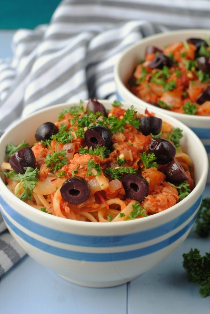 Spicy Tuna Spaghetti - Hungry Healthy Happy